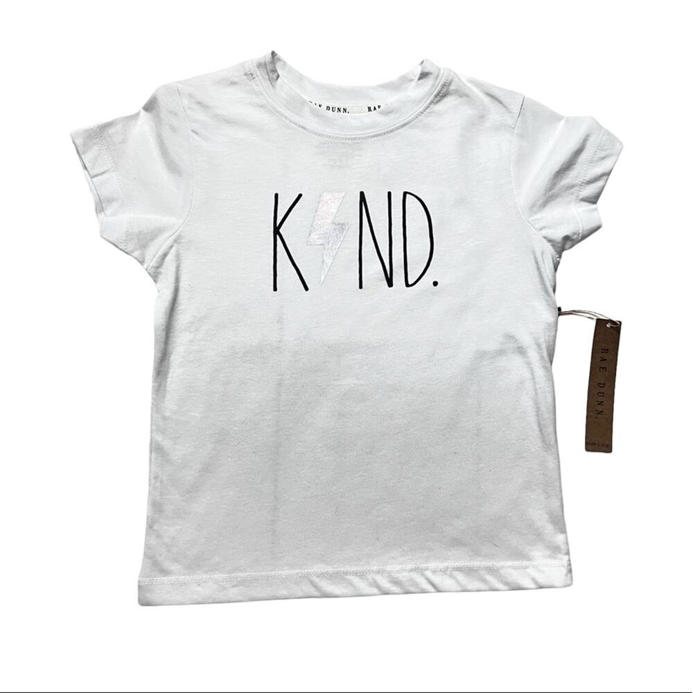 Rae Dunn Crew Neck Short Sleeve Graphic Kind  Tee Sz 5